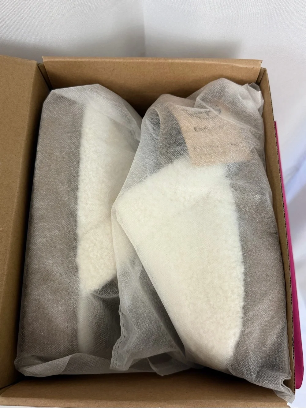 Cozy Off-White Fleece Shearling Platform Mule/Slipper w/Heel Strap Size 7.5 NIB